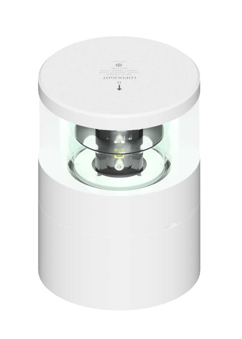 6nm 225° White, Masthead, Double, white coated